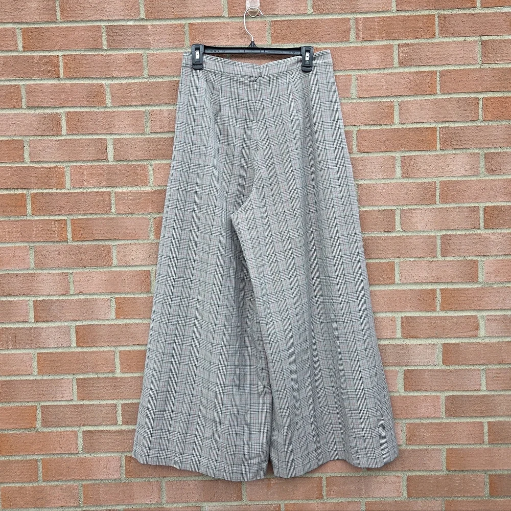 Anthropologie Corey Lynn Calter Pleated Extra Wide-Leg Plaid Trousers Medium - Picture 4 of 6